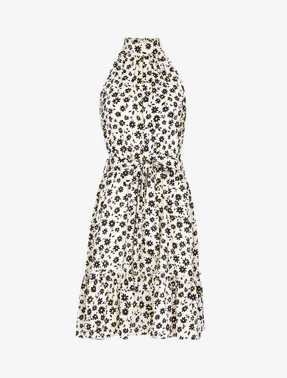 Robe à col américain imprimé marguerites - ecru - 2