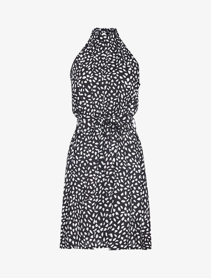 Robe cintrée à col américain - noir - 2