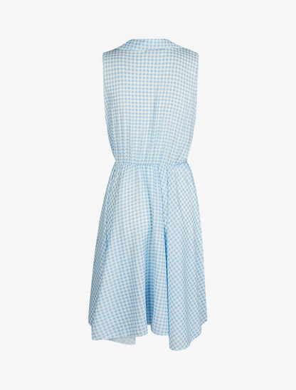 Robe légère et patineuse à petits carreaux - bleu - 2