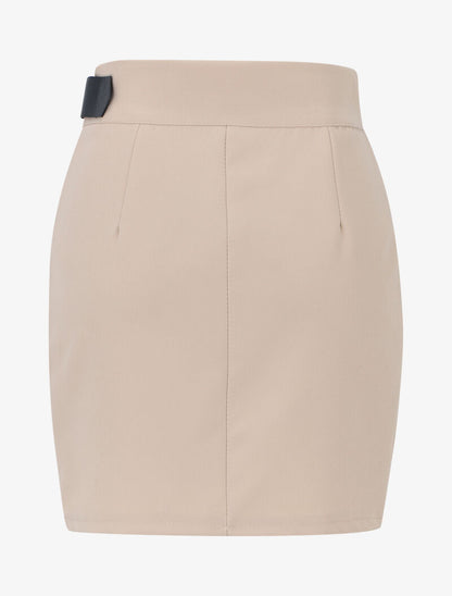 Jupe à détail effet ceinture simili - beige - 2
