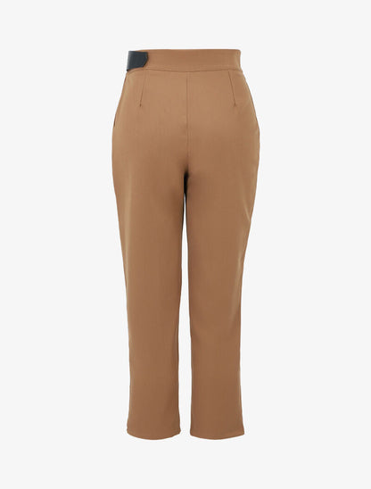 Pantalon 7/8 à ceinture stylisée - camel