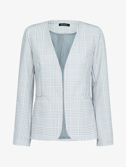 Blazer ouvert à imprimés - gris clair - 1