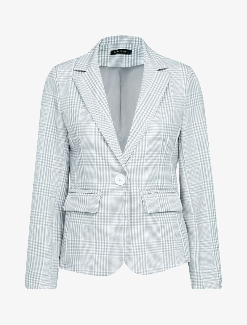 Blazer imprimé à col cranté - gris clair - 3