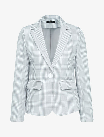 Blazer imprimé à col cranté - gris clair - 3