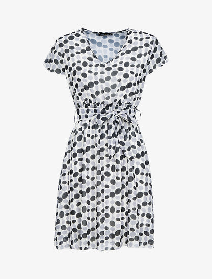 Robe imprimée en voile - noir - 3