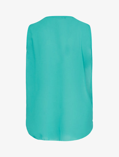 Top color block en voile - turquoise - 2