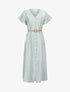 Robe longue fluide à boutonnage - vert d&
