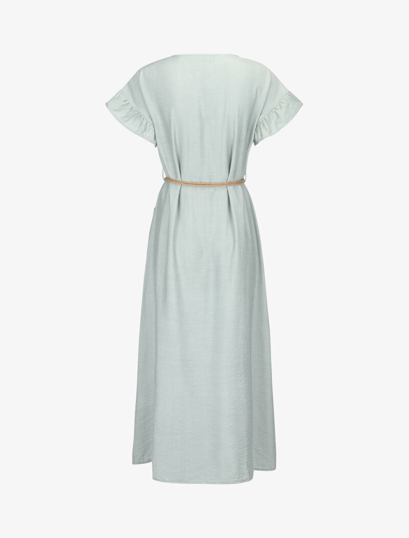 Robe longue fluide à boutonnage - vert d&