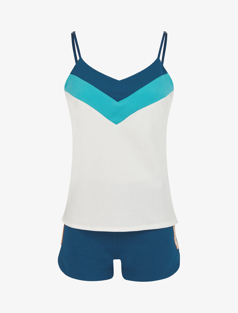 Ensemble débardeur et short strassé - vert - 3