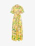 Robe longue imprimé fleurs de lys - jaune - 3