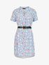 Robe trapèze à imprimés coeurs - bleu ciel - 1