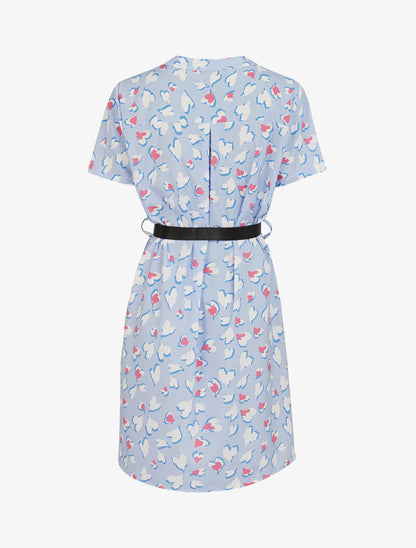 Robe trapèze à imprimés coeurs - bleu ciel - 2