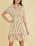 Robe printanière à col à pied et buste boutonné - ecru - 1