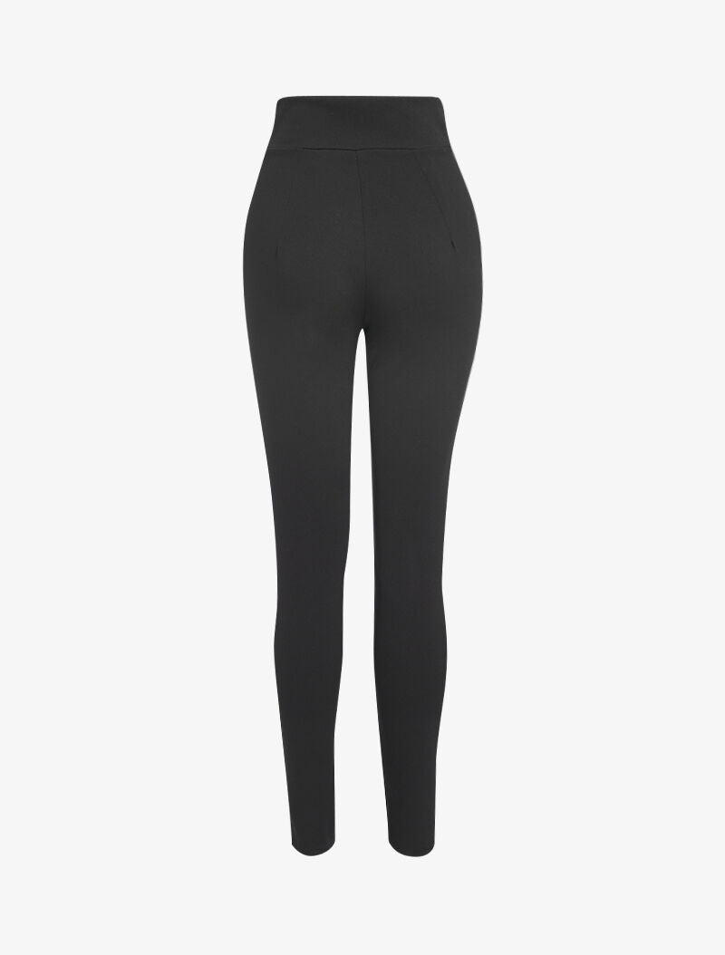 Pantalon taille empire à boutonnière - noir - 2