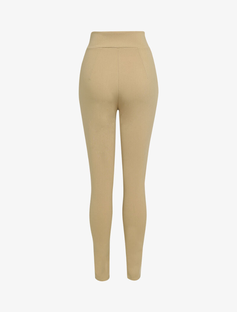 Pantalon taille empire à boutonnière - taupe - 2