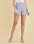 Mini short effet toile de coton - bleu ciel - 1