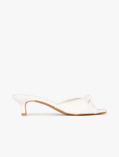 Mules effet nouer à petit talon - blanc - 2