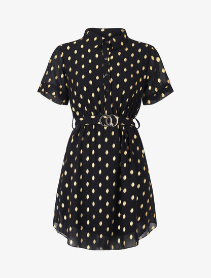 Robe patineuse à imprimé moucheté - noir - 3