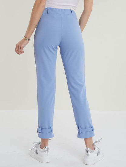 Pantalon carotte à bords stylisés - bleu ciel - 2