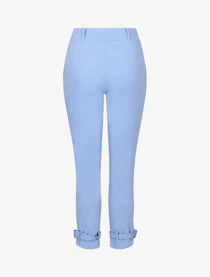 Pantalon carotte à bords stylisés - bleu ciel - 4