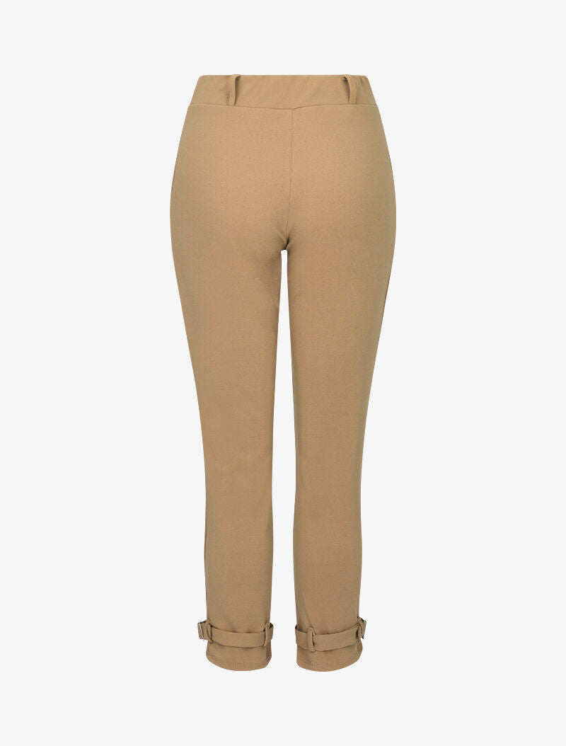 Pantalon carotte à bords stylisés - camel - 2
