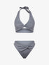 Bikini à effet torsadé - gris clair - 1