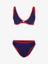 Bikini à liserés contrastants - marine - 1