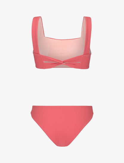 Bikini bandeau côtelé - rose - 2