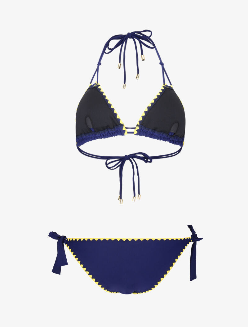Bikini triangle empiécé coquillages - marine - 2