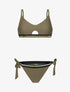 Bikini brassière à bandes dorées - kaki - 1