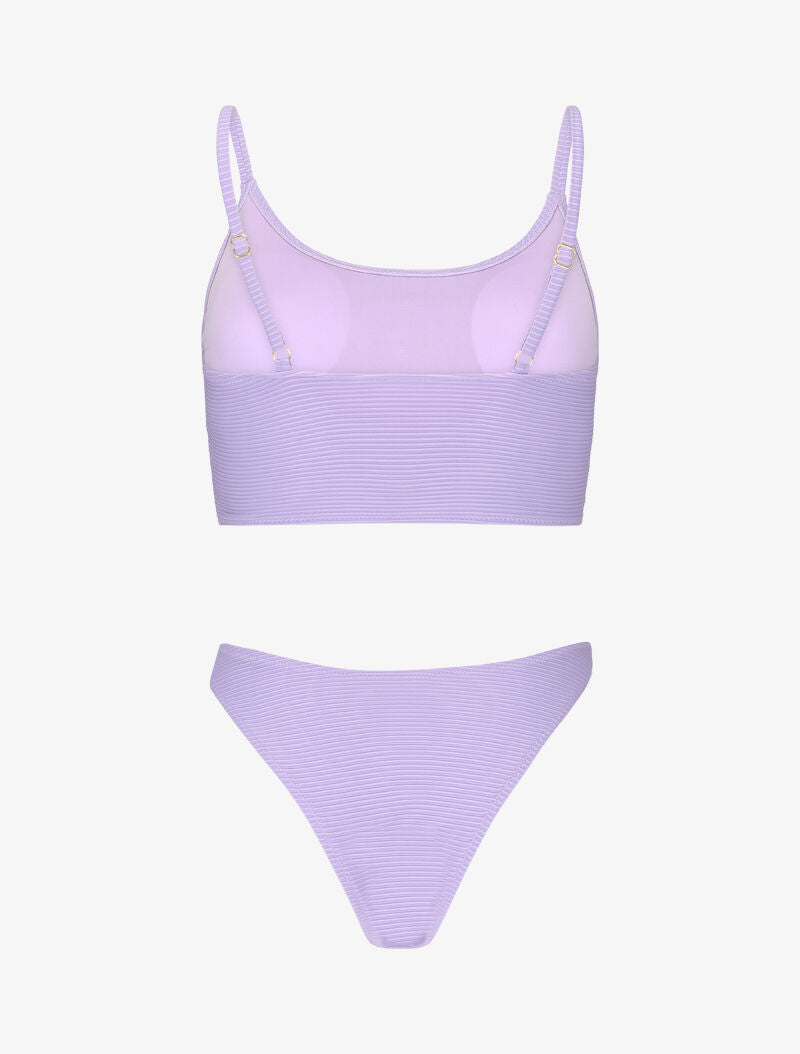Bikini brassière côtelé - lilas - 2