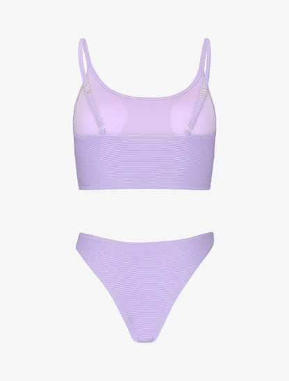 Bikini brassière côtelé - lilas - 2