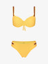 Bikini emboitant à oeillets et liens contrastants - jaune - 3