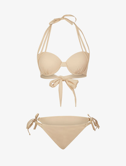 Bikini emboitant arrondi - beige - 1