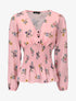 Top boule à imprimé fleurs des champs - rose - 1