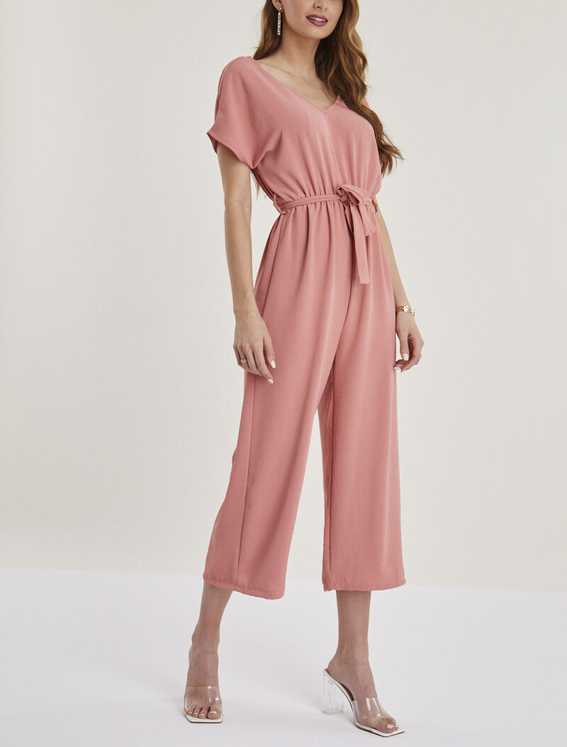 Combinaison style jupe culotte - rose foncé - 1
