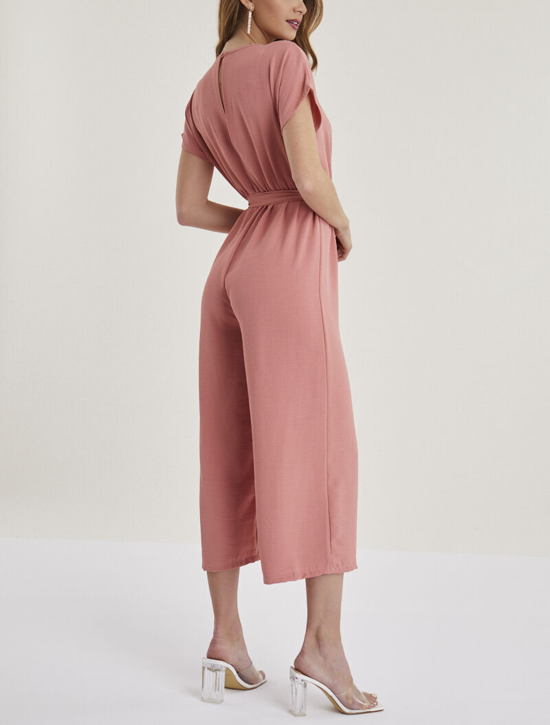 Combinaison style jupe culotte - rose foncé - 2