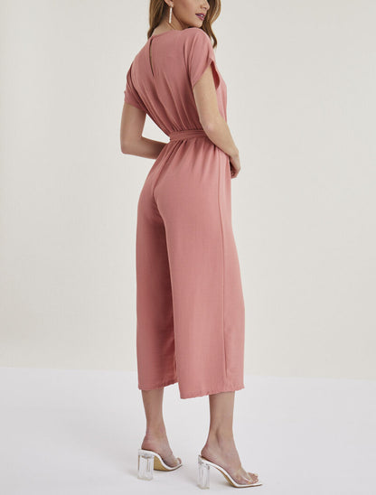 Combinaison style jupe culotte - rose foncé - 2