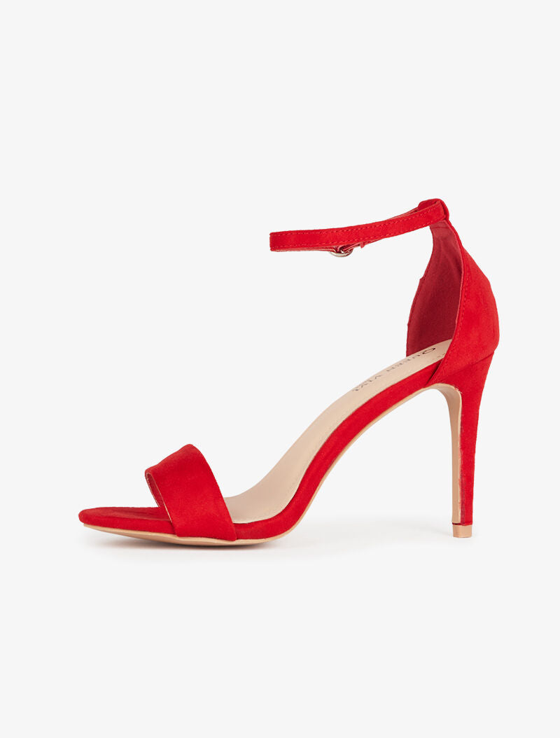 Sandales unies à talon stiletto - rouge - 4