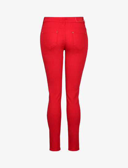 Jean taille haute extra long - rouge - 2