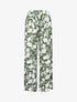 Pantalon fluide à imprimé fleurs contrastantes - vert - 1