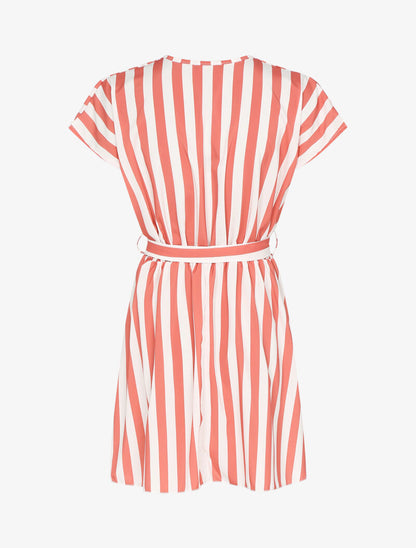 Robe patineuse à rayures - corail - 2