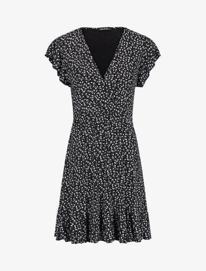 Robe à imprimé petites fleurs - noir - 1