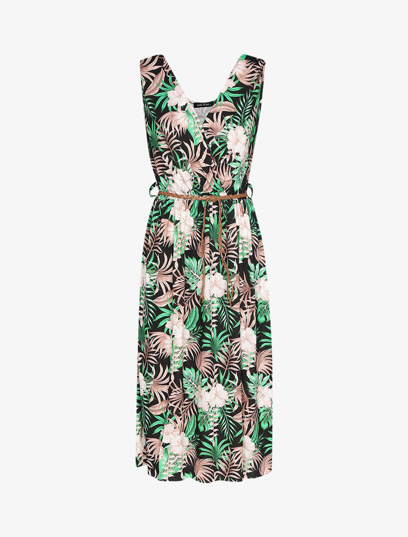Robe à imprimé tropical - noir - 2