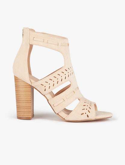 Sandales style bottines à découpes - beige - 2