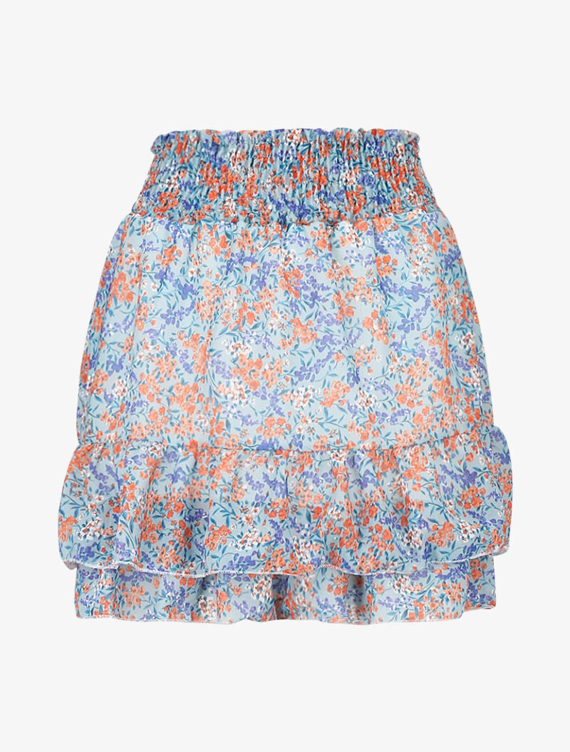 Mini jupe à imprimé floral - bleu ciel - 3