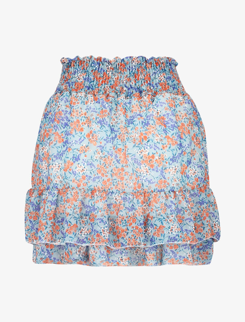 Mini jupe à imprimé floral - bleu ciel - 2