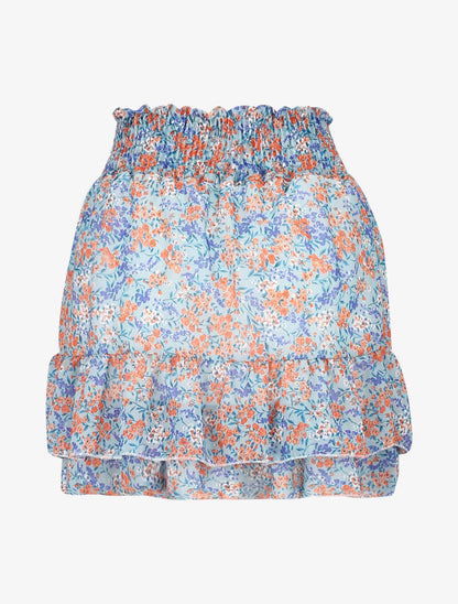 Mini jupe à imprimé floral - bleu ciel - 2