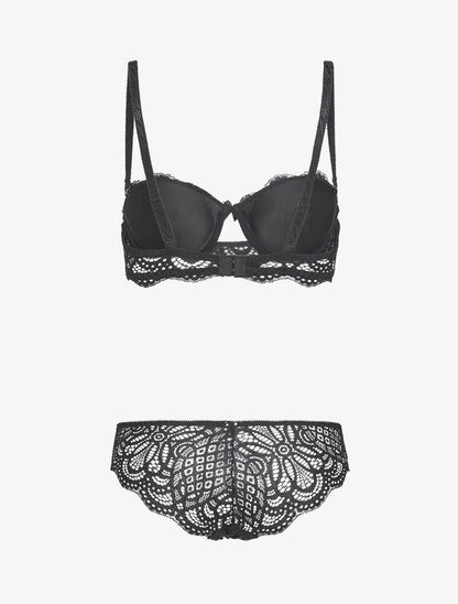 Ensemble broderie stylisée - noir - 2