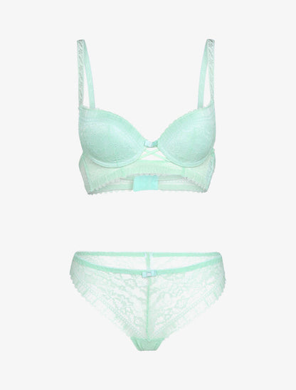 Ensemble floral à liens croisés - vert menthe - 1